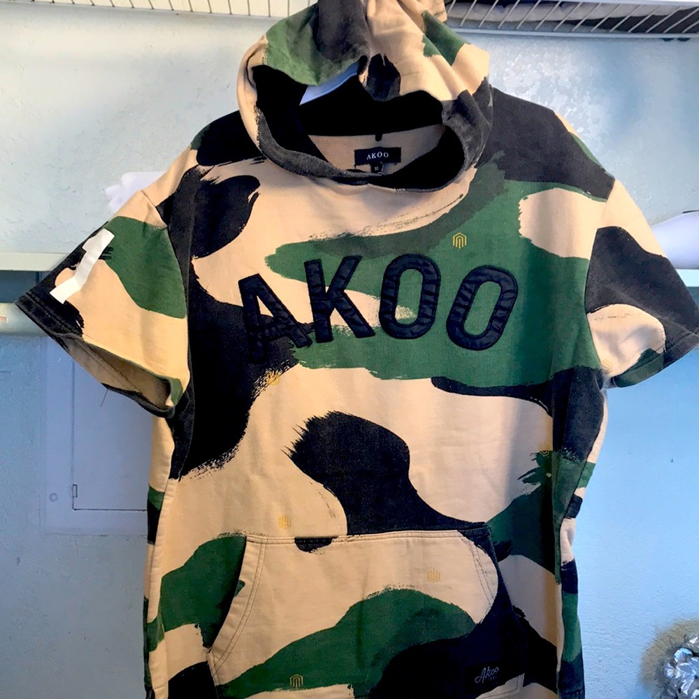 Short sleeve Akoo camo hoodie - XL